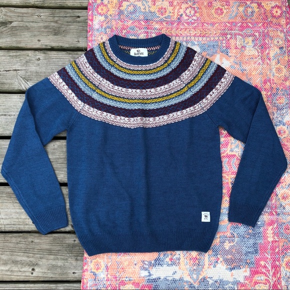 Bellfield Other - Men’s BellField blue crewneck wool blend sweater